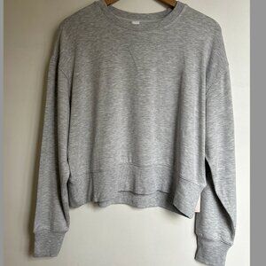 Yogalicious Terry Solene Long Sleeve Top Heather Light Grey S NWT